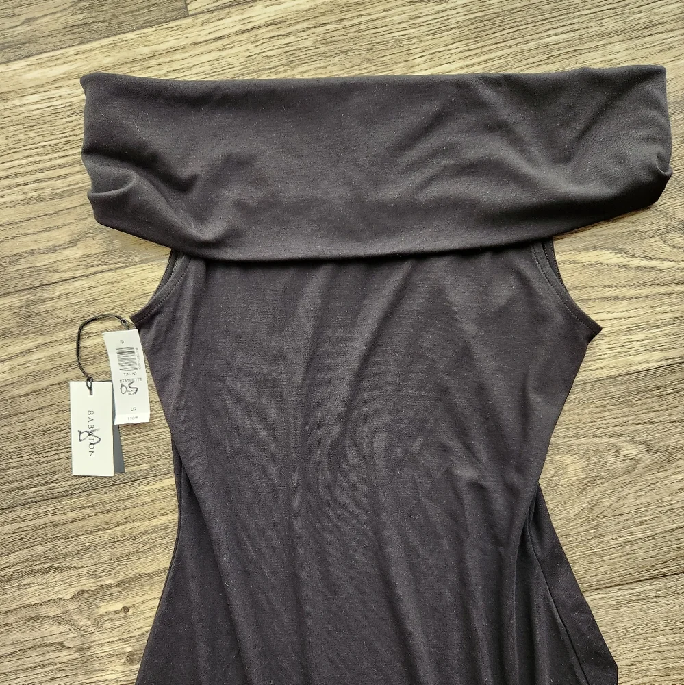 NWT Aritzia Babaton Statuette Off-the-shoulder Drapey Jersey Maxi Dress Size L - Picture 3 of 7